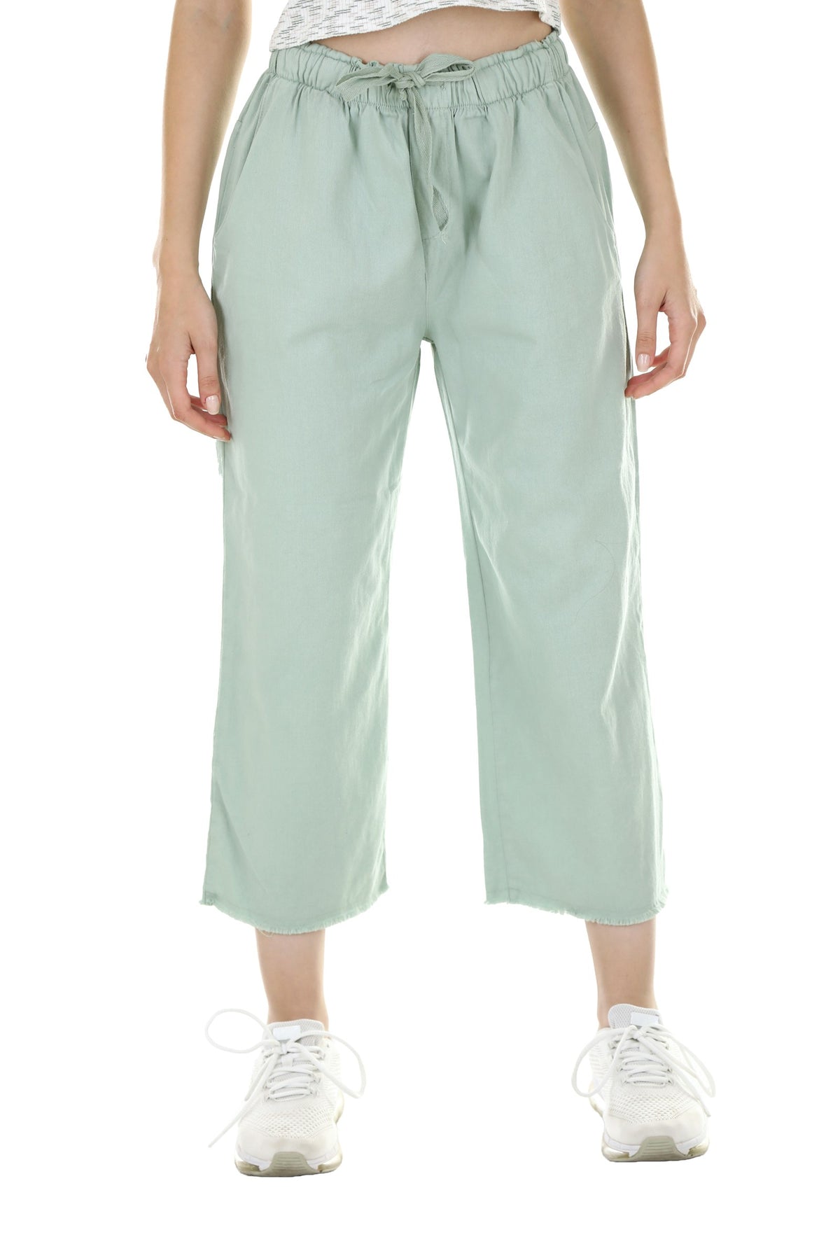 Sage green drawstring lowers